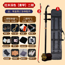 红木二胡乐器初学入门考级成人儿童机械轴 配琴弓指法表 红木(深色款)素琴+轻体盒+全套配件