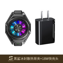 黑鲨冰封散热背夹 Pro 手机散热器 适配主流机型 APP调控 便携游戏装备 RGB炫彩灯效 主动制 散热背夹黑色+18W快充头