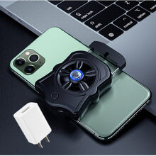 睿戴康 冰封降温神器手机散热器半导体制冷器水冷式小风扇背夹式适用于苹果小米安卓黑鲨iPhone主播 【p9内置电池风冷散热器黑色】+2A充电头