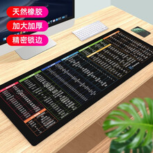 索能超大鼠标垫游戏电竞护腕可爱女生卡通快捷键桌面键盘写字台办公广告定做电脑垫书桌桌垫大号创意垫子 快捷键大全（黑底） 尺寸300x800mm厚度3mm