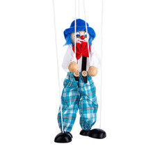 提线木偶鸵鸟 拉线玩具 好玩搞笑 手工制作 木偶创意新奇特MYFS 戴帽子小丑蓝色