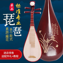 梵巢 儿童 初学入门 练习成人 琵琶 乐器 PP-01 红色上漆 硬木 梧桐木 面板 学生 演奏用琴 硬木专业成人琵琶花鸟款