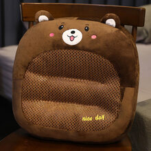 达克鸭坐垫地上防滑增高加厚椅子椅垫办公室久坐小座垫学生宿舍板凳子屁股屁垫 棕熊(坐垫 靠枕 两用) 45x45cm