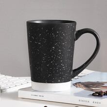 乐扣乐扣繁星马克杯陶瓷杯子简约磨砂家用喝水杯子咖啡杯办公室茶杯早餐杯牛奶杯水杯女麦片杯 黑白YSH110022