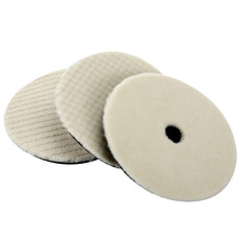 封釉机汽车美容羊毛抛光盘日式短羊毛盘气动抛光自粘斜边羊毛球打蜡轮抛光机磨盘 7寸日式短毛盘(方格纹-中盘)