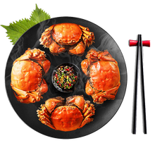 【活蟹】蟹宗大闸蟹鲜活现货螃蟹礼盒 公蟹3.0两母蟹2.0两4对8只