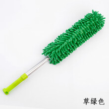 床底清扫神器雪尼尔除尘鸡毛掸子家用可伸缩弯曲汽车扫灰清洁工具 草绿(伸缩款)
