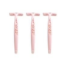 雪玛丽进口微距带防护网刮毛刀一次性刮毛刀剃须刀手动腋毛刀女士剃刀刮因毛剃腋毛刀除毛刀 三只粉色带护网