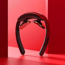 纽维达PGG教师节礼物颈椎治疗仪按摩仪器肩周加热脉冲理疗护颈托颈椎牵引器办公室老人家用车载小米护颈仪 颈椎按摩器3代折叠款+15档+5种脉冲模式（红）