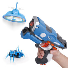 YIER 儿童玩具枪镭射枪礼物儿童男孩女孩绝地求生射击玩具8-12岁CS对战红外线感应打飞碟 蓝色枪+飞碟+1机械虫