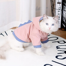 喵先生 猫衣服猫咪衣服秋冬季保暖变身装宠物狗衣服幼犬幼猫无毛猫英短加菲猫可爱小恐龙款中小型犬狗狗服装 粉色小恐龙款M码（建议5-8斤）