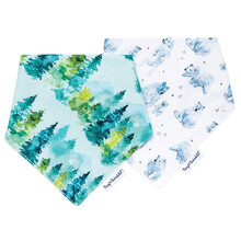 TINY TWINKLE婴儿口水巾宝宝围嘴口水兜儿童三角巾 （森林+小熊）-两条装