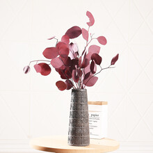 干花花束花瓶 家居客厅摆件花艺装饰 天然真花 尤加利苹果叶 永生花 2支苹果叶+花瓶