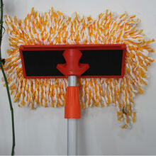 软毛线刷线棉线吸水刷子伸缩杆洗车拖把轿车刷汽车除尘掸 1.3米加厚铝杆+线带刮水刷头