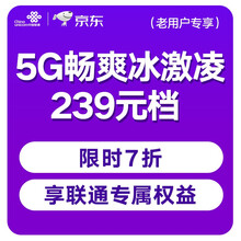 中国联通 5G畅爽冰激凌套餐239元档 80GB+1000分钟 老用户套餐变更 话费流量更多【黄金流程专属】