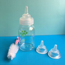 宠物幼猫奶瓶狗狗幼犬硅胶软奶嘴奶刷套装新生猫狗幼兔喂奶器 120白宽口径3个粗嘴