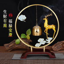 楠檀大师 纯铜香炉悬挂式音乐吊炉禅意家用室内盘香炉熏香中式创意摆件茶道摆件 【生财有鹿-音乐悬挂香炉】