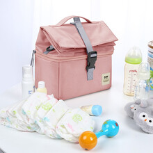 BUBM 妈咪包母婴包多功能大容量妈妈包铝箔保温背奶包可手提旅行外出背包双肩包储奶包 BM01004001 粉色