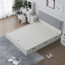 德力仕 床北欧双人床储物床高箱床气压床现代简约1.8米榻榻米床收纳床抽屉床 高箱床+床头柜1个（思乡铜色） 1500mm*2000mm