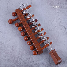 孔明锁鲁班锁全套成人高难度小学九连环6-8岁儿童益智玩具智力开发解锁男女孩10-12六一儿童节礼物 实木九连环【收纳袋装】