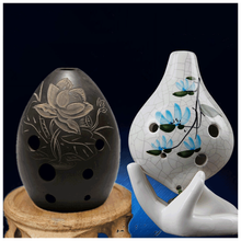 古埙八孔练习埙工艺8孔乐器 黑陶埙八孔梨形陨埙初学入门陶熏 埙+彩绘陶笛+指法+零基础视频