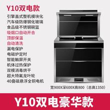 偌一集成灶一体机蒸箱烤箱消毒柜一体自动翻盖侧吸式下排油烟机燃气灶消毒柜套装家用环保灶5.2kw猛火 Y10消毒柜双电磁炉 液化气