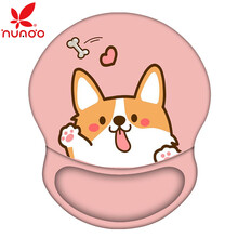 花朵 硅胶护腕鼠标垫键盘托套装男鼠标手腕垫女可爱护腕托机械键盘托垫 贪吃狗009（鼠标垫）