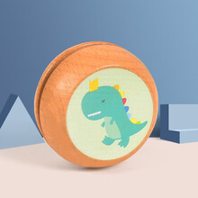 儿童木质悠悠球卡通动物回旋溜溜球男孩女孩幼儿园益智经典怀旧玩具生日礼物 恐龙款