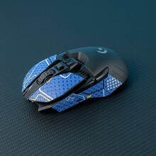 适用于 罗技 G900 G903 鼠标防滑贴吸汗帖按键贴侧边 【朋克蓝色】按键加侧面防滑贴