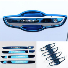 19款本田凌派门拉手享域防刮门碗车门把手亮条装饰配件 19款新凌派-蓝色-门拉手+门碗