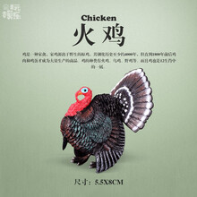 玩模乐儿童认知动物模型玩具 仿真农场动物牛马羊猪驴狗猫鸭鹅鸡男女孩礼物3-10岁 火鸡