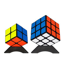永骏魔方 二阶三阶顺滑四阶五阶比赛专用初学者套装全套玩具 2阶+3阶【黑底贴纸】