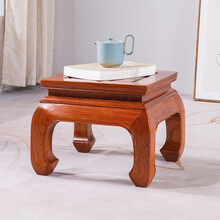 梨言 红木家具缅甸花梨（学名：大果紫檀）方凳新中式方凳实木凳子矮凳客厅玄关换鞋凳 预付定金
