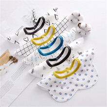 婴儿可爱口水巾宝宝围嘴棉360度防水旋转围兜按扣食饭兜春夏秋 5条装 J组