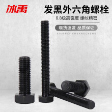 冰禹 BY-505 8.8级高强度外六角螺栓 黑色高强六角螺丝螺栓 M10*30(100个/包)