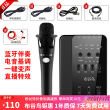 布谷鸟E6 手机声卡套装户外K歌唱歌电脑蓝牙直播全套电容麦克风唱吧录音话筒网红主播快手抖音带货设备 套装一：E6声卡+E300话筒 新升级E6  红色