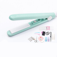 叁活 迷你夹板女便携式直卷两用卷发棒迷小型拉直板夹刘海男士头发直发 薄荷绿+套餐