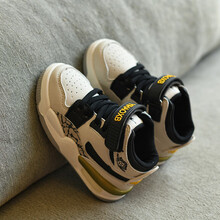 秋冬儿童加绒鞋宝宝aj运动鞋小童棉鞋潮鞋男童鞋子高帮婴儿冬季鞋 白色 15码(内长12.0cm)