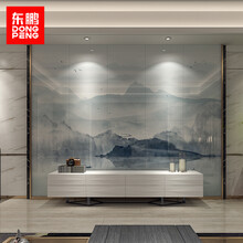 东鹏瓷砖背景墙轻奢电视背景墙简约现代电视墙时尚艺术影视墙客厅仿大理石微晶石升级瓷砖墙面砖 水天一色 （微晶石升级工艺）流光溢彩/0.1平方米