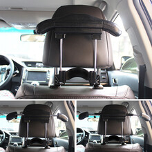 车载衣架杯架汽车车载多功能杯架汽车可伸缩车载多功能衣架车用不锈钢西装四季挂衣服车用椅背衣架 车在衣服 黑色