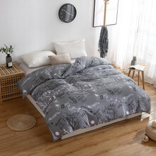 顾盼家纺 单人双人全棉被套单件全棉斜纹纯棉被罩单品 布拉格-灰 150*200cm单被套