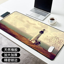 雷真鼠标垫办公快捷键超大加厚ps excel cad快捷键大全鼠标垫全套桌垫 灯塔 500*1000*4MM