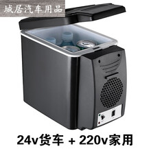 冷藏柜小型宿舍冰柜制冰机微型冰箱储奶存奶放茶叶小冰箱办公室使用 6L黑色(24V货车+220V家用)