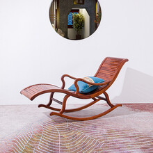 寻古红木家具缅甸花梨（学名：大果紫檀）摇摇椅实木新中式客厅躺椅老人午睡椅 大号