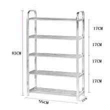 鞋架收纳架鞋架不锈钢特价 4层多层加厚防尘简易家用客厅宿舍迷你经济型简易 五层方管版(加厚55cm长)