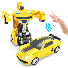 遥控汽车变形一键变形汽车机器人大黄蜂兰博基尼儿童玩具汽车男孩生日礼物节日礼物手势感应遥控车可充电 【大黄蜂战神】升级手势感应变形双模式