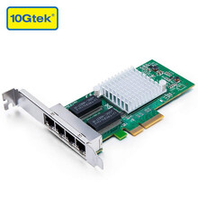 万兆通 千兆PCI-E网卡 intel英特尔I350AM2芯片 双电口 四口 ROS软路由服务器网卡 i350-T4 四口 千兆