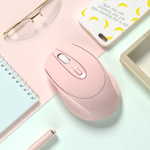 余音 2 充电 静音 游戏 男女生可爱 适用苹果小米华为联想等笔记本（无线鼠标 鼠标无线 蓝牙鼠标） 222—粉色 双模蓝牙版