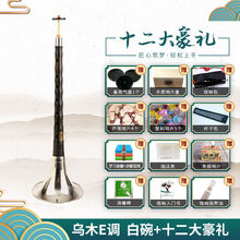 宏艺凤鸣唢呐乐器全套乌木黑檀木专业演奏考级初学者入门喇叭 乌木E调唢呐白碗+12大豪礼