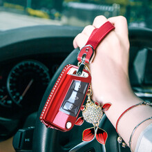 2021款适用于大众钥匙套速腾polo朗逸plus包车途观L宝来高尔夫帕萨特扣朗行20壳女蔚领桑塔纳 B款魅力红+金鱼+皮扣